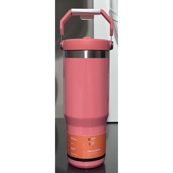Stanley X e.l.f 30oz Stainless Steel IceFlow Flip Straw Tumbler -CORAL FIXATION - Picture 2 of 4